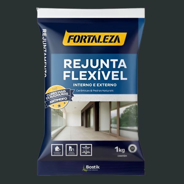 Rejunte Flexível Cerâmica Preto 1kg Fortaleza (Lote UN)