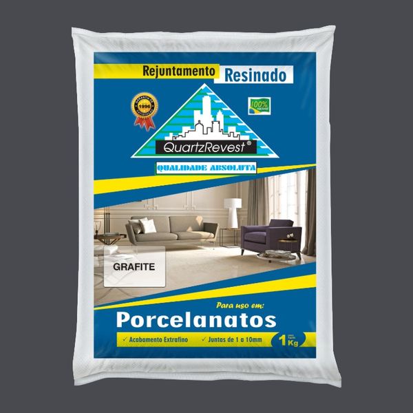 Rejunte Resinado 1kg Quartz Revest Rejunte Resinado Grafite 1kg Quartz Revest