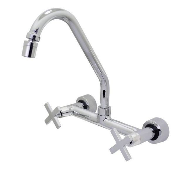 Misturador para Cozinha Parede 1/4V Cromado 3368 com Articulador DN15