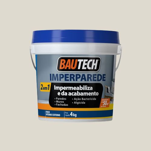 Tinta Premium Acrílica Fosco Imperparede 4Kg Bautech Tinta Acrílica Fosco Imperparede Gelo 4Kg Bautech